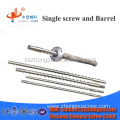 Bimetal extruder screw barrel for plate